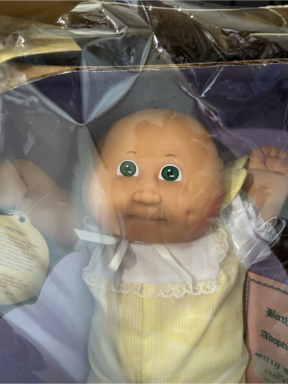 Cabbage Patch Kids Preemie Baby Doll in Yellow Outfit - 1985 - Picture 2 of 10